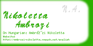 nikoletta ambrozi business card